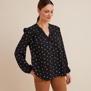 ANNE WEYBURN Bedrukte blouse met V-hals, lange mouwen