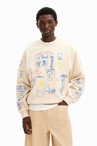 Desigual Sweatshirt met illustratieontwerp - WHITE