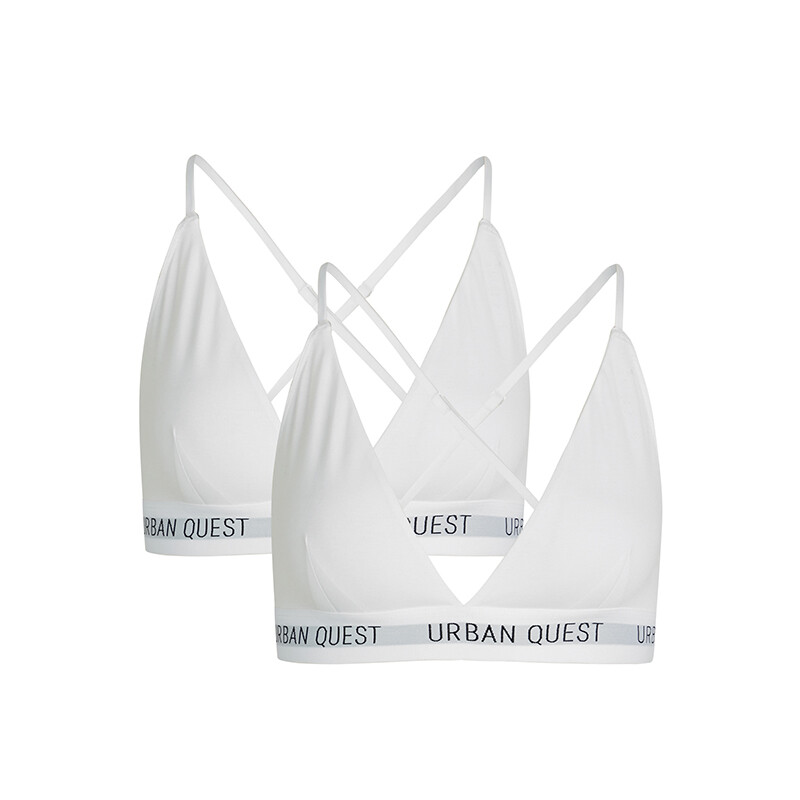Urban Quest 2-pack Bamboo Triangle BH, Kleur: Wit