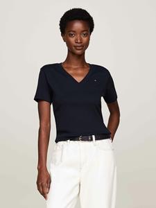 Tommy hilfiger T-shirt met V-hals en korte mouwen