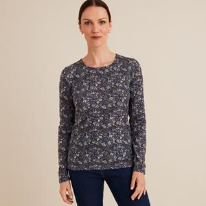 ANNE WEYBURN T-shirt met ronde hals, lange mouwen, bloemenprint