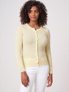 REPEAT cashmere Basic vest met ronde hals van zuiver cashmere