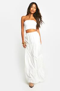 Boohoo Katoenen Maxi Rok, White