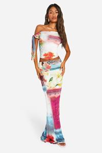 Boohoo Maxi Rok Met Print, Multi