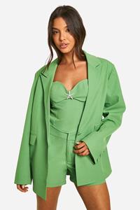 Boohoo Oversized Getailleerde Blazer, Bright Green