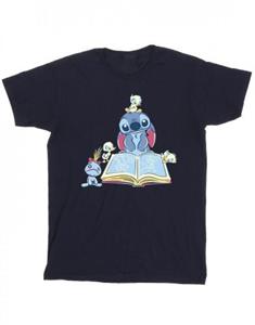 Disney meisjes Lilo & Stitch lezen van een boek katoenen T-shirt