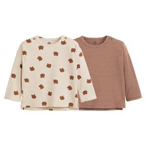 LA REDOUTE COLLECTIONS Set van 2T-shirts met lange mouwen in ribtricot
