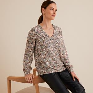 ANNE WEYBURN Blouse met V-hals, bloemenprint, lange mouwen