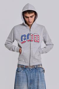 Jaded Man Grey Marl 'God' Mini Monster Hoodie