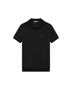 Malelions Men Knitted Signature Patch Polo - Black