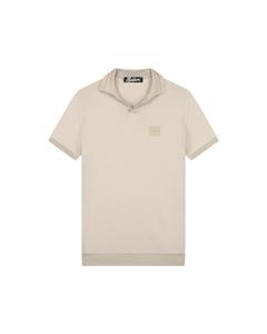 Malelions Men Knitted Signature Patch Polo - Taupe