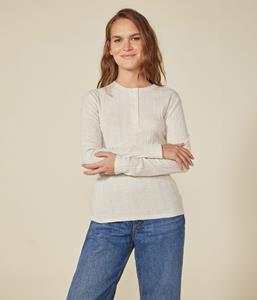 PETIT BATEAU T-shirt met lange mouwen, tuniekhals, in rib