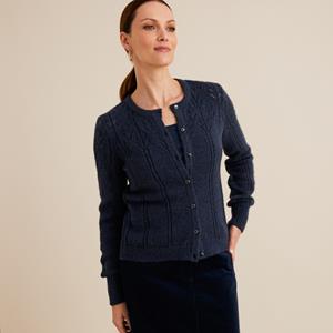 ANNE WEYBURN Vest met ronde hals, fijn pointelle tricot