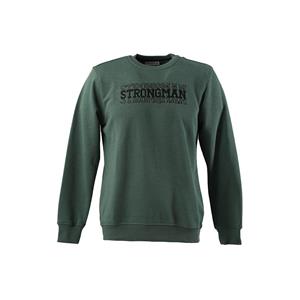 Keep Out Herensweatshirt met ronde hals en letters op de voorkant, groen