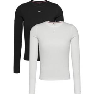 TOMMY JEANS Shirt met lange mouwen TJW 2PACK SLIM ESSENTIAL RIB LS (Set van 2)