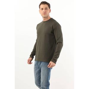 Keep Out Herensweatshirt met ronde hals, kaki