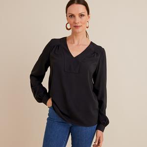 ANNE WEYBURN Blouse met V-hals en lange mouwen