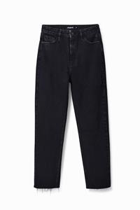 Desigual Straight fit cropped jeans - BLACK