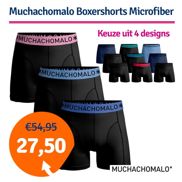 Muchachomalo Boxershorts Microfiber 3-pack Black/Black/Blue-L