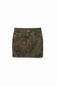 Desigual Minirok met gebloemde camouflage - GREEN