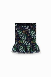 Desigual Slim fit minirok met bloemen - BLUE