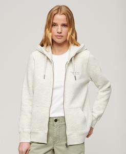 Superdry Vrouwen Essential Logo Hoodie met Rits Lichtgrijs