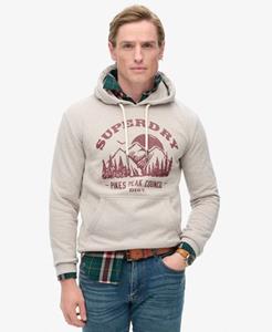 Superdry Mannen Outdoor Hoodie met Print Beige