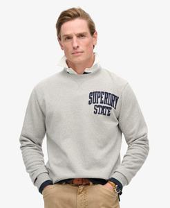 Superdry Mannen Vintage Athletic Sweatshirt met Ronde Hals Grijs