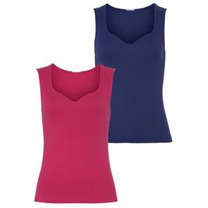 Vivance Shirttop met hartvormig decolleté (Set van 2)