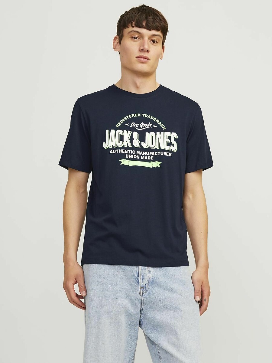 JACK&JONES T-shirt met ronde hals en bedrukt motief