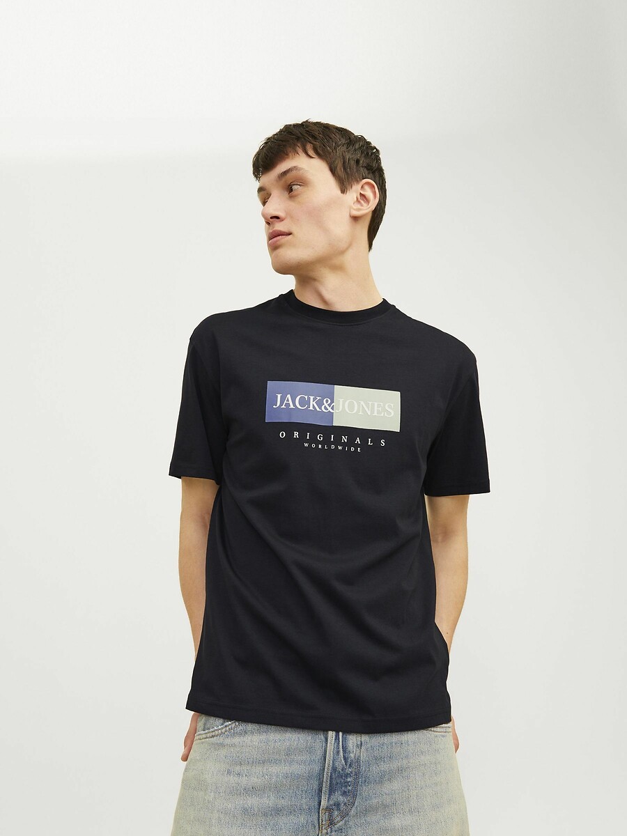 JACK&JONES Los T-shirt met ronde hals en logo