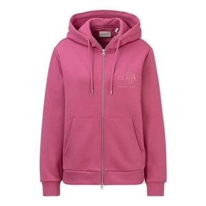 Gant Capuchonsweatvest REG TONAL SHIELD ZIP HOODIE met logoborduursel op borsthoogte