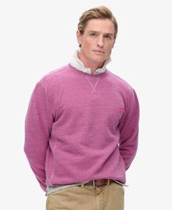 Superdry Mannen Overgeverfd Marl Sweatshirt met Ronde Hals Roze