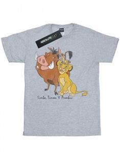 Disney Girls The Lion King Klassiek katoenen T-shirt van Simba, Timon en Pumbaa