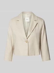 S.Oliver BLACK LABEL Korte blazer met linnen in gemêleerde look