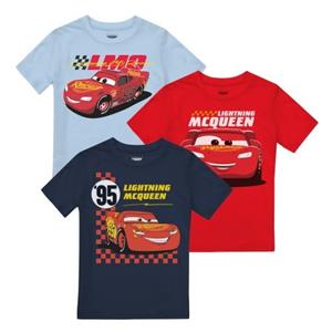 Cars Auto's Lightning McQueen T-shirt voor jongens (Pak van 3)