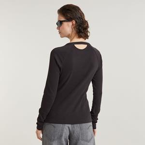 G-Star RAW Slim Rib Keyhole Top - Zwart - Dames