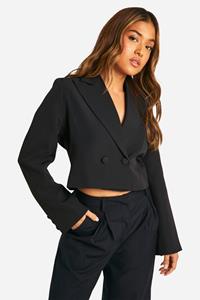 Boohoo Petite Korte Blazer, Black