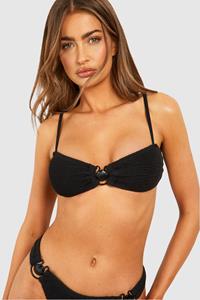 Boohoo Gekreukelde Soft-Shell Bikini Top Met Bandjes, Black