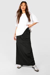 Boohoo 2-In-1 Cargo Rok Met Rits Detail, Black