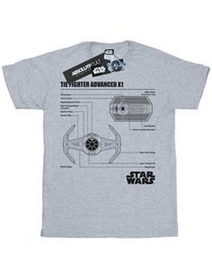 Star Wars jongens TIE Fighter X1 blauwdruk T-shirt