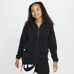 Nike Sportswear Dri-FIT oversized fleecehoodie voor meisjes - Zwart