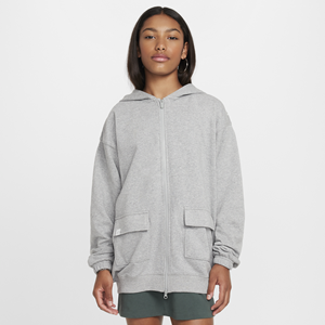 Nike Sportswear Dri-FIT oversized fleecehoodie voor meisjes - Grijs