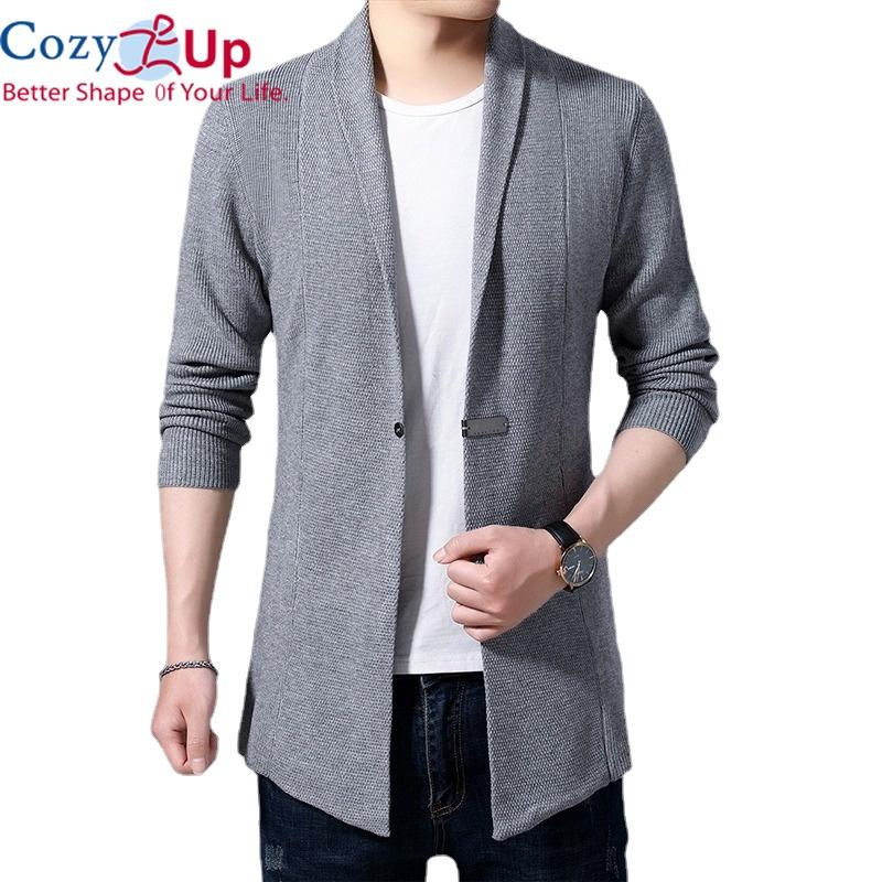 Gezellige Up Cardigan Heren Truien Lente Herfst Mannen Casual Cardigan Jas Man Effen Kleur Lange Trui Windbreaker Single Button Coats