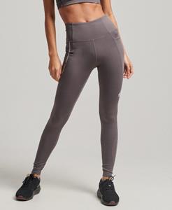 Superdry Female Sport Lange Strakke Active Mesh-legging Grijs