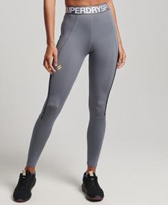 Superdry Sport Elastische Strakke Legging met Train-merklogo Grijs