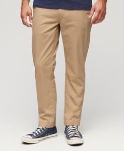 Superdry Mannen Slimfit Stretch Chinobroek met Taps Toelopende Pijpen Beige