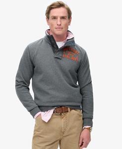 Superdry Mannen Vintage Athletic Sweatshirt met Kraagloze Hals Donkergrijs