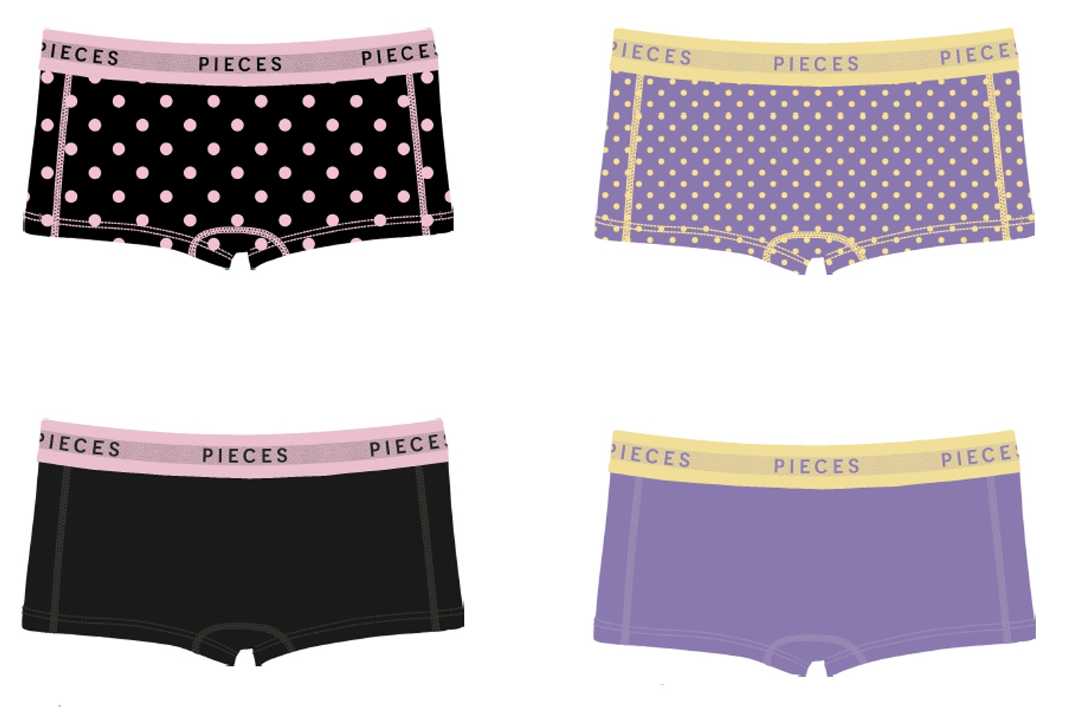 Pieces Pclogo lady dot 4 pack bc
