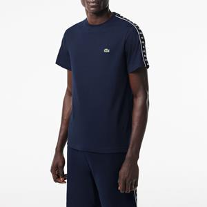 Lacoste T-shirt met ronde hals en stroken met logo